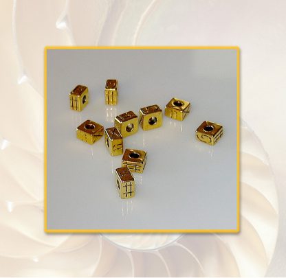 Metallperlen, ca. 6 x 6 x 2 mm, goldfarben, 20 Stück