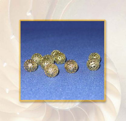 Metallperlen, filigran, ca. 8 mm, goldfarben, 6 Stück