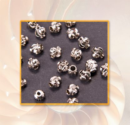 Metallperlen, unebene Oberfläche, ca. 4 mm, 10 Stück
