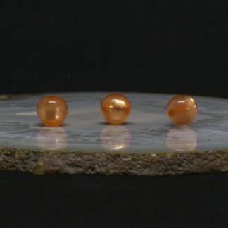 glänzende orange Polaris-Perlen, rund, ca. 10 mm, 3 Stück