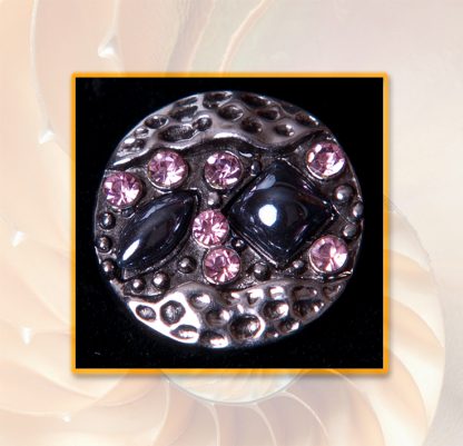 rosa silber Click Button Druckknöpfe Chunk, 20 mm