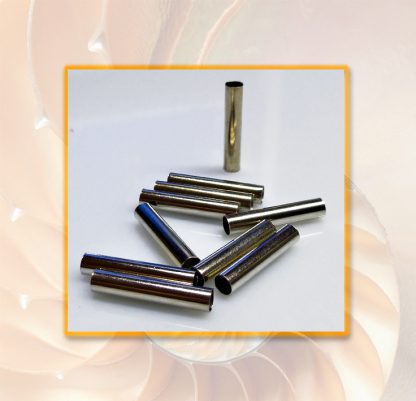 Hülse Metallperlen, ca. 20 x 4 mm, silberfarben, 10 Stück