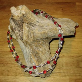 doppelreihige Perlenkette, ca. 45 cm lang, Glasperlen