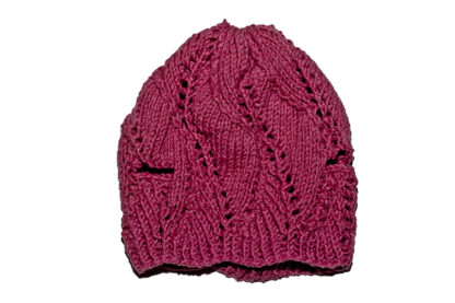 Mütze für Teddy gestrickt aus 45% Baumwolle flieder