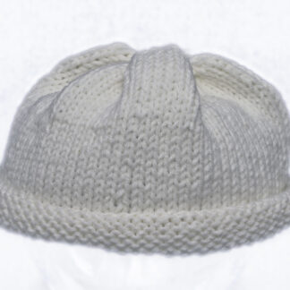 Teddy Mütze aus 45% Baumwollgarn weiß ca 28 cm
