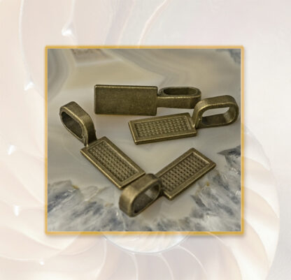 Metallperlen Anhänger kupferfarben ca. 15 x 7 mm 4 Stück