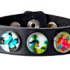 Leder Armband schwarz neu mit 3 Chunks