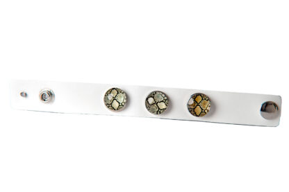 Leder Armband weiß neu mit 3 Chunks – Bild 2