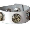 Leder Armband weiß neu mit 3 Chunks