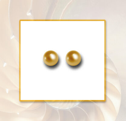 Ohrringe Stecker Swarovski Crystal Perlen in Bright Gold ca 7 mm