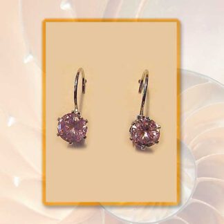 Ohrringe Zirkonia Nickelfrei rosa hängend