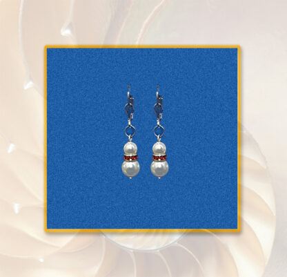 Ohrringe Swarovski Perlen weiß silberfarben Klappbrisur
