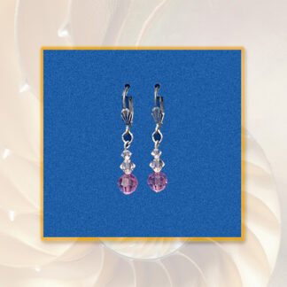 Ohrringe Swarovski Perlen in rosa silberfarben Klappbrisur