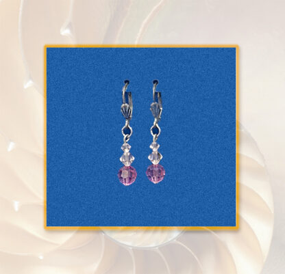 Ohrringe Swarovski Perlen in rosa silberfarben Klappbrisur