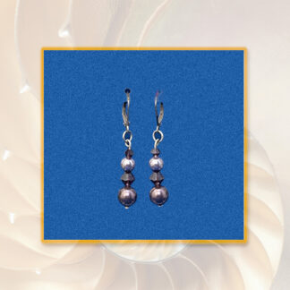 Ohrringe Swarovski Perlen silberfarben lila Klappbrisur