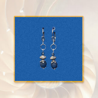 Ohrringe Polaris und Swarovski silberfarben blau Klappbrisur