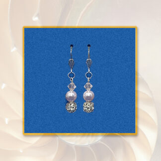 Ohrringe Swarovski Perlen in rosa silberfarben Klappbrisur
