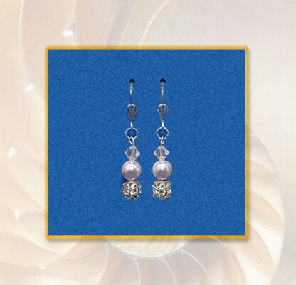 Ohrringe Swarovski Perlen in rosa silberfarben Klappbrisur