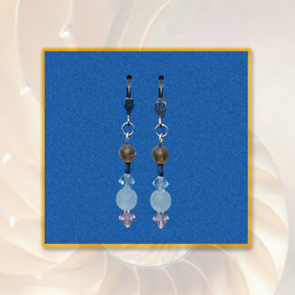 Ohrringe Polaris Swarovski Perlen blau rosa braun silberfarben