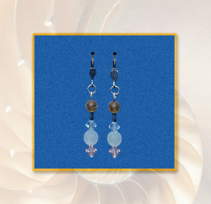 Ohrringe Polaris Swarovski Perlen blau rosa braun silberfarben