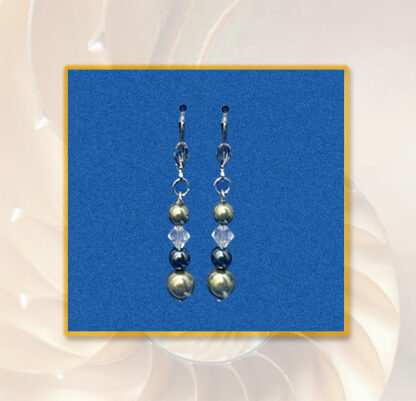 Ohrringe Swarovski Perlen grün crystal silberfarben