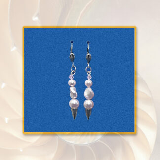 Ohrringe Swarovski Perlen rosa silberfarben Klappbrisur